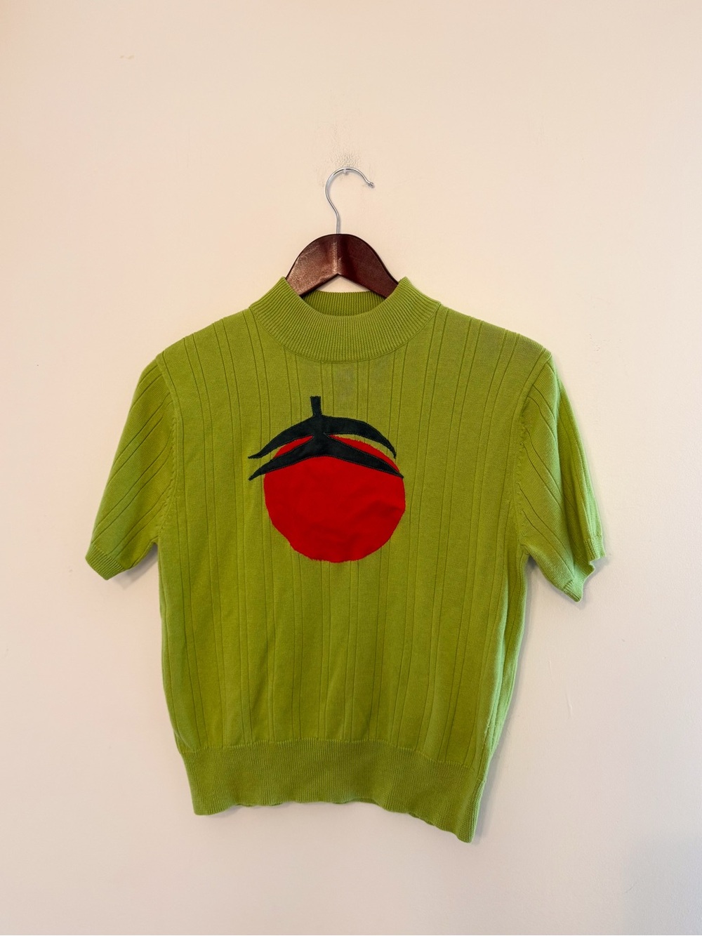 Vintage Handmade Tomato Sweater Top